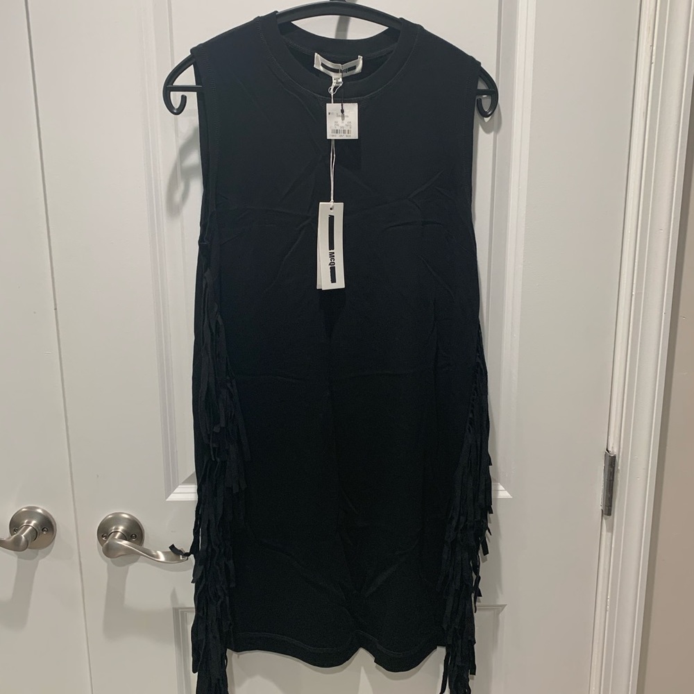 McQ AlexanderMcQueen Sleeveless Fringe Shift Dress
